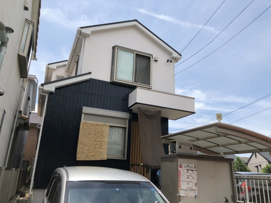 名古屋市の外壁塗装工事の塗装後の全体写真