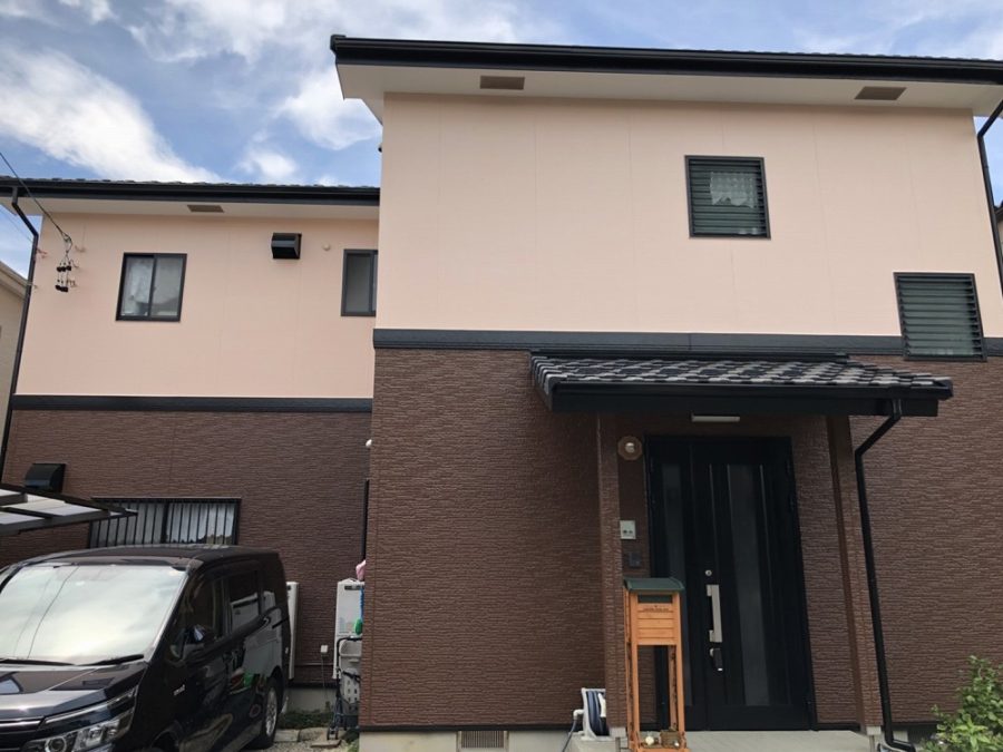 愛知県の外壁塗装工事の塗装後の全体写真