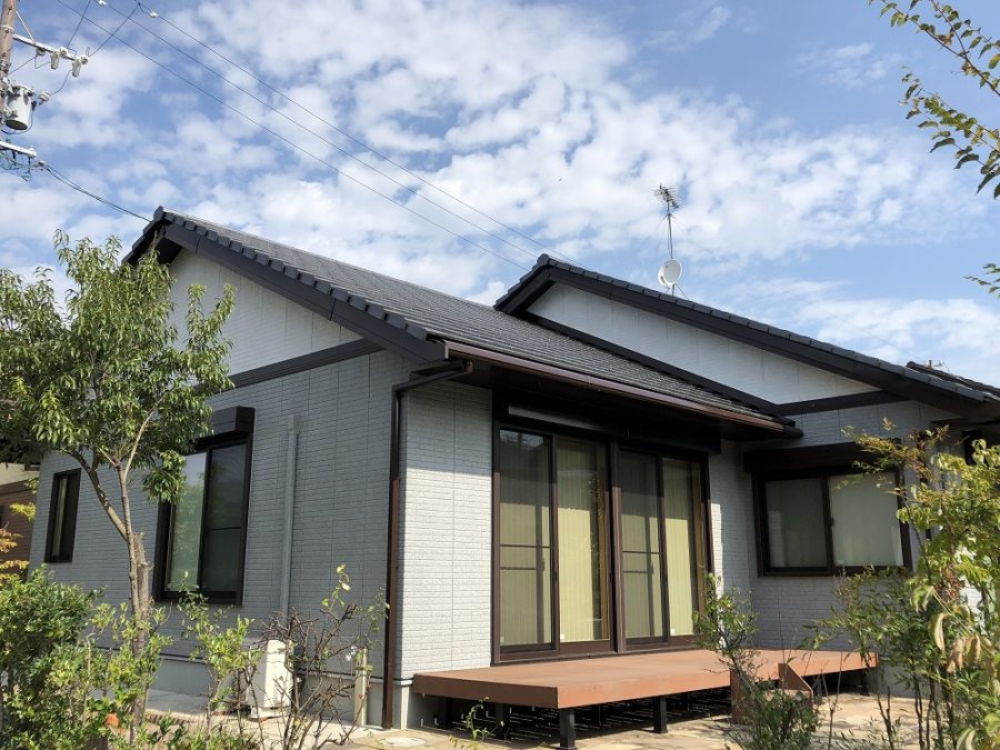 外壁塗装工事の塗装後の全体写真