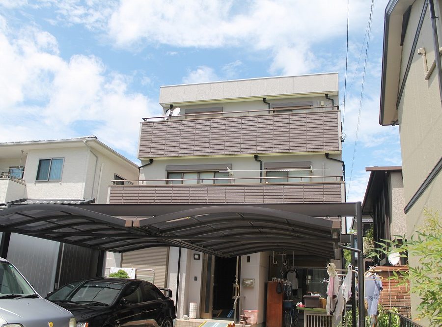 外壁塗装工事の塗装後の全体写真