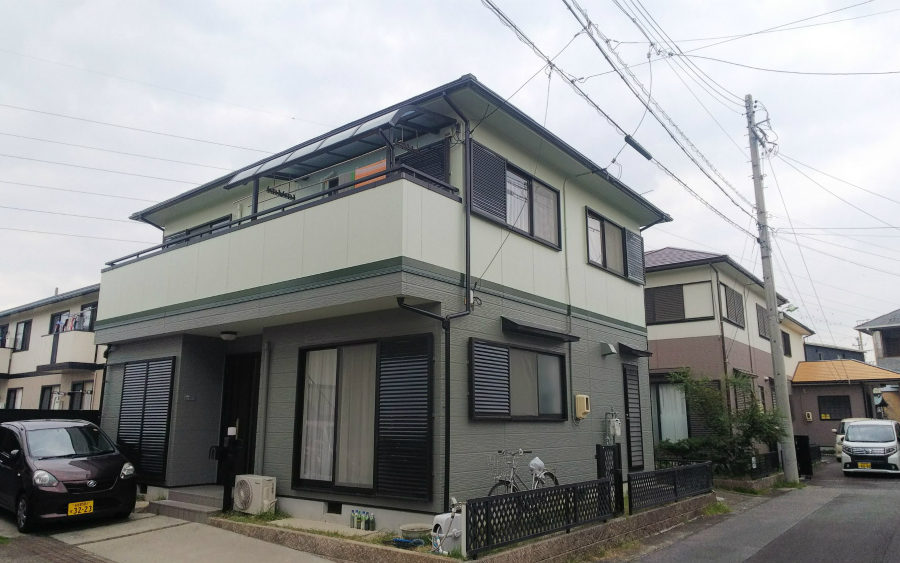 愛知県の外壁塗装工事の塗装後の全体写真