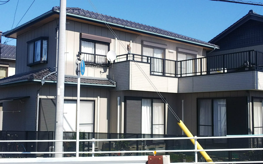 愛知県の外壁塗装工事の施工前の全体写真