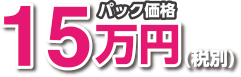 パック価格15万円(税別)