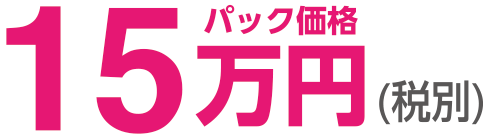 パック価格15万円(税別)